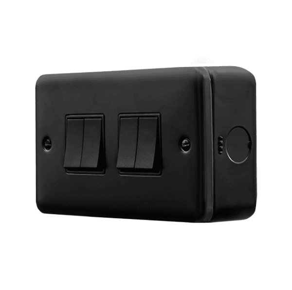 Click Switches and Sockets MCP019BK Metal Clad 4G 2W Switch in Black ...