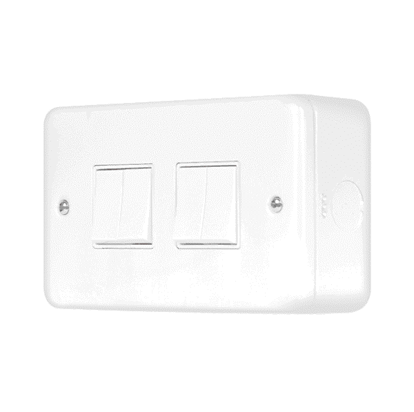 Click Switches and Sockets MCP019PW Metal Clad 4G 2W Switch in White ...