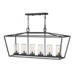 Quintiesse QN-ALFORD-PLACE-6P-MB Alford Place Outdoor IP44 6 Light Linear Pendant in a Black Finish
