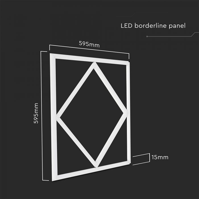 VT-6169 64W LED BORDERLINE PANEL DAIMOND SHAPE 6500K+BLUE - Image 2