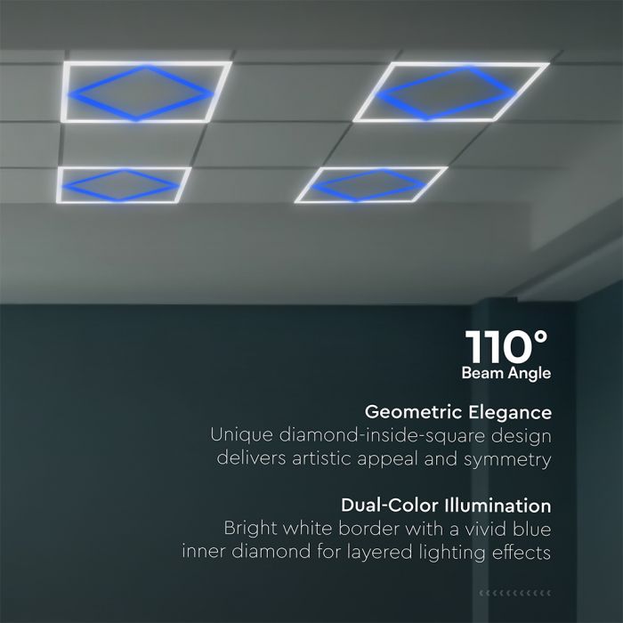 VT-6169 64W LED BORDERLINE PANEL DAIMOND SHAPE 6500K+BLUE - Image 6