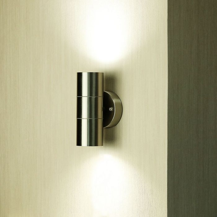VT-7622 2 WAY GU10 UP-DOWN WALL FITTING, STAINLESS STEEL BODY- IP44 - Image 2