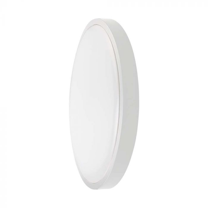 VT-8624-N 24W LED DOME LIGHT 6500K ROUND WHITE FRAME IP44