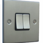 CNM304BKM- 2 Gang Switch Daytona Satin Chrome