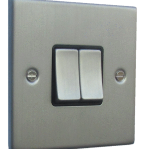 CNM304BKM- 2 Gang Switch Daytona Satin Chrome