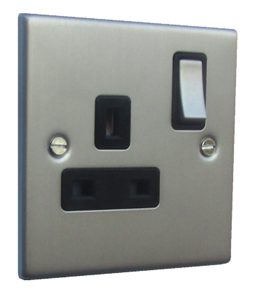 Daytona Satin Chrome 13a 1 Gang Socket