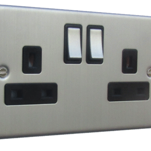 Daytona Satin Chrome 13a Double Socket DP