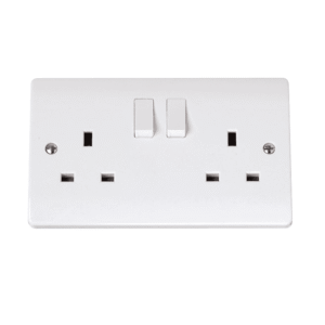 SLine 13 Amp 2 Gang Switched Socket