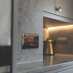 BG 13A 2-Gang DP Switched Plug Socket Black Nickel with Black Inserts - Image 4