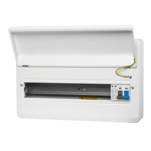 WME18/SP 18 Way Metal Consumer Unit with 100A Main Switch and Surge Protection Device (SPD) - 15 Usable Ways