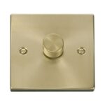 Decorative 1G 100w LED Dimmer Switch in Satin Brass